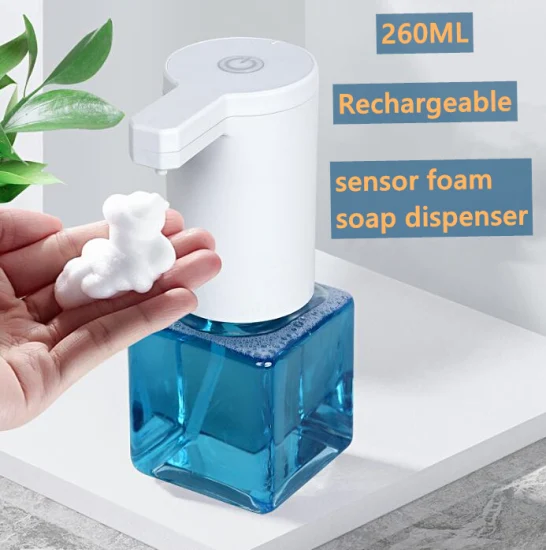 Dispensador automático de desinfectante de manos sin contacto, recargable por USB, diseño de moda, dispensador de jabón Manos libres para cocina